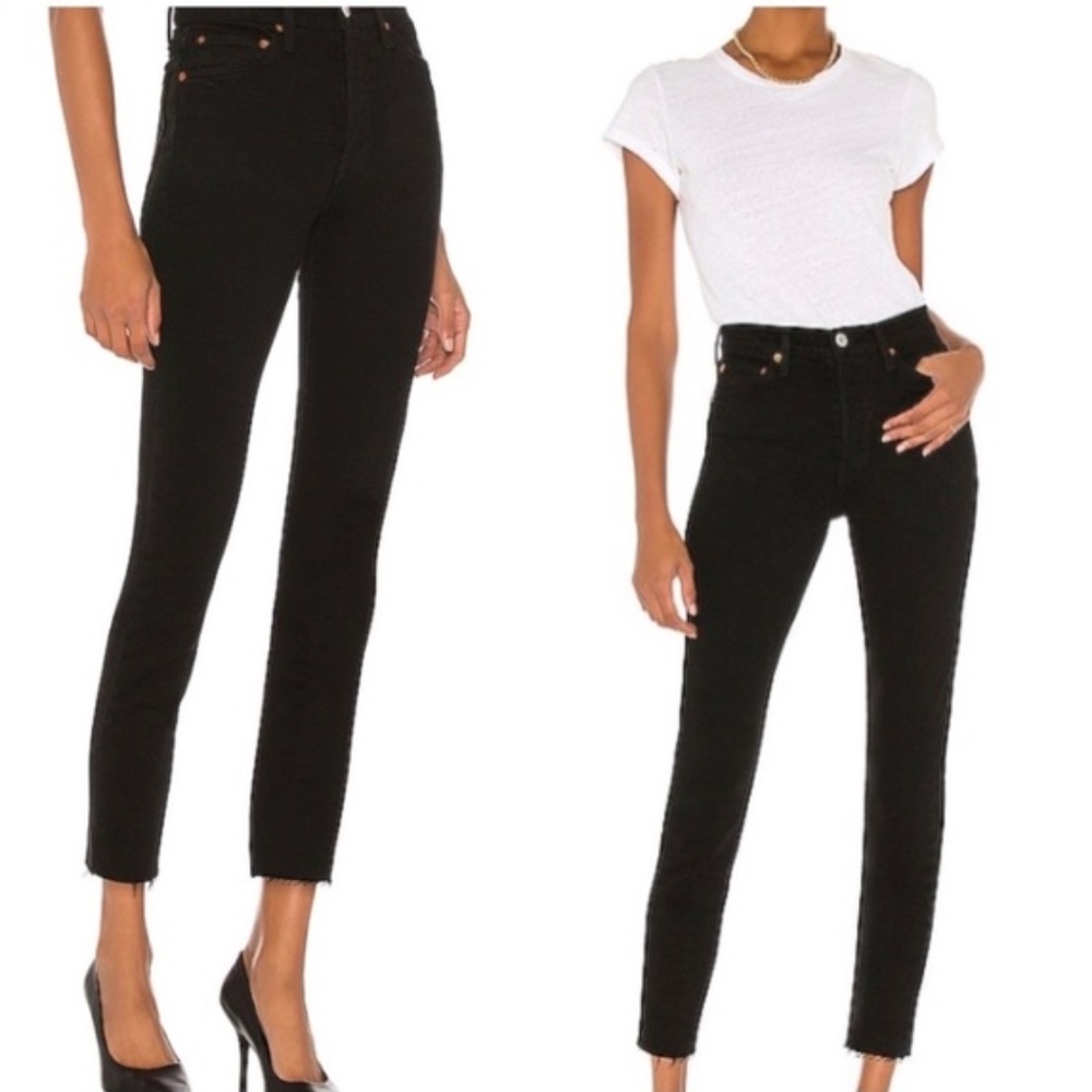 Redone Comfort Stretch High Rise Ankle Crop Jeans